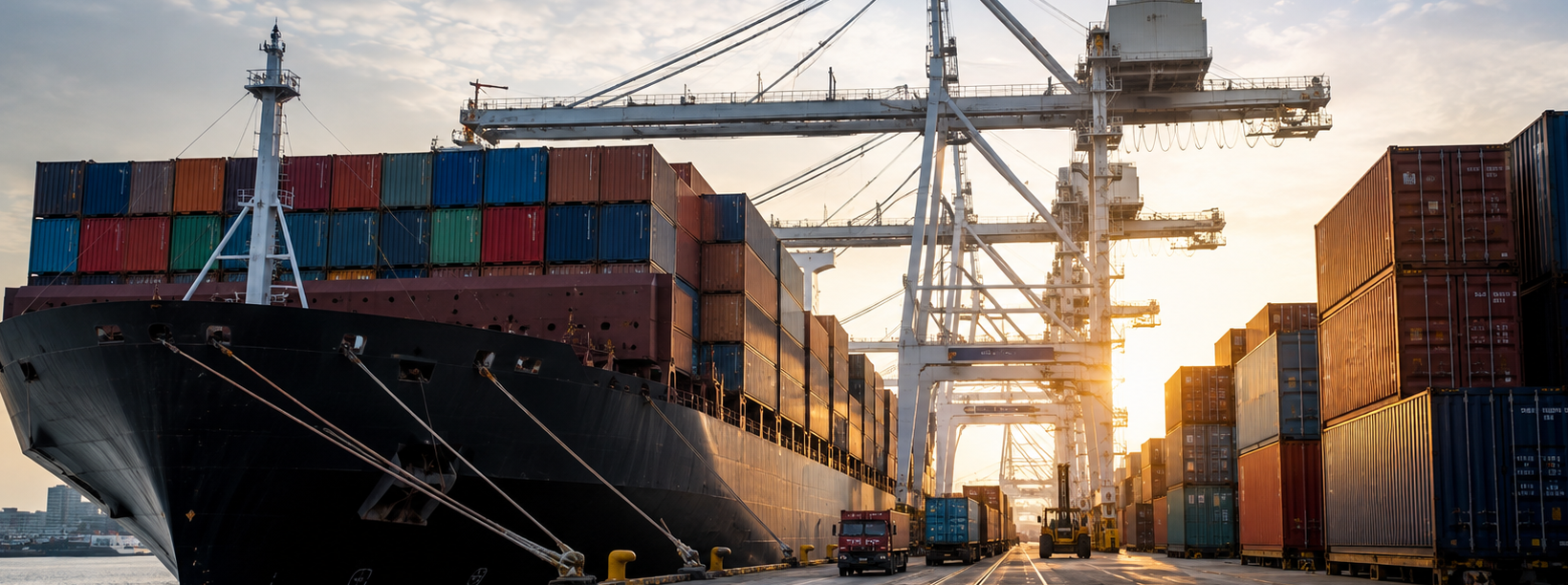 Container ship at port for U.S. food imports and FSVP compliance